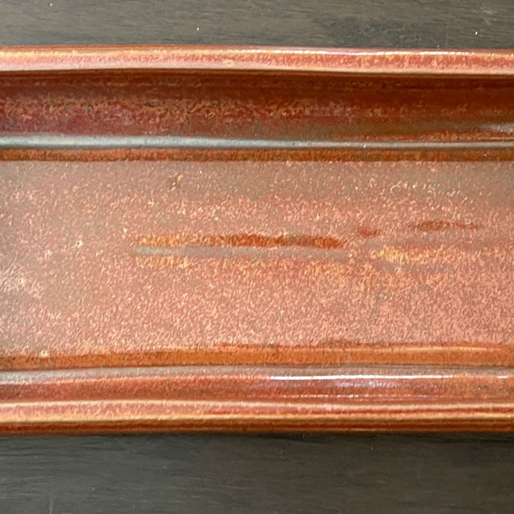 Large Burnt Orange Glazed Rectangle Bonsai Succulent Pot 15"L x 6"W x 2.75"H New - Picture 3 of 11